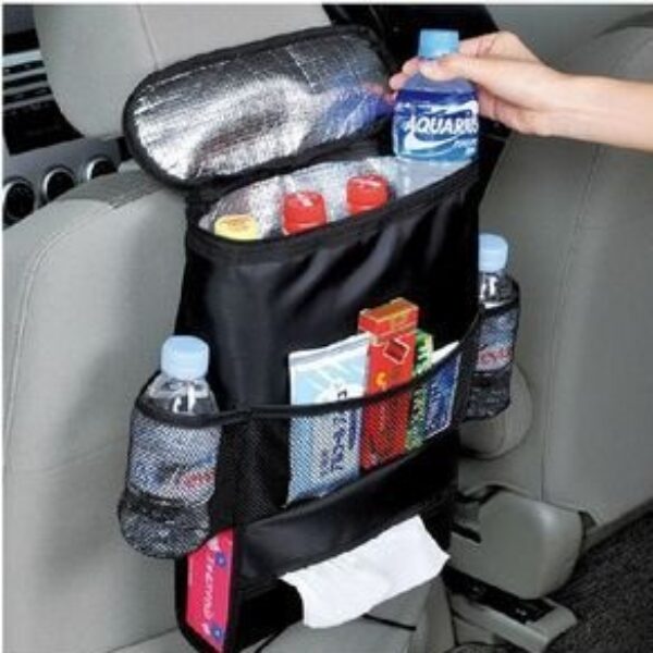 Car Seat Back Organizer with Insulated Cooler Bag