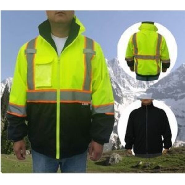 Class 3 Bomber Safety Jacket with Fleece Jacket