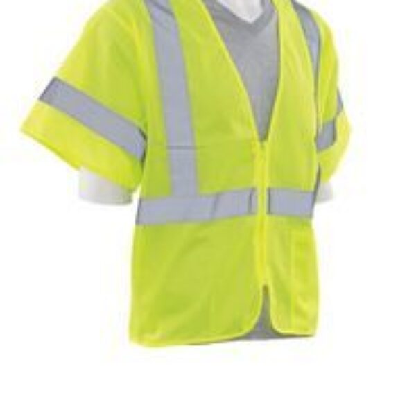 Class 3 Hi-Viz Lime Mesh Vest with Zipper