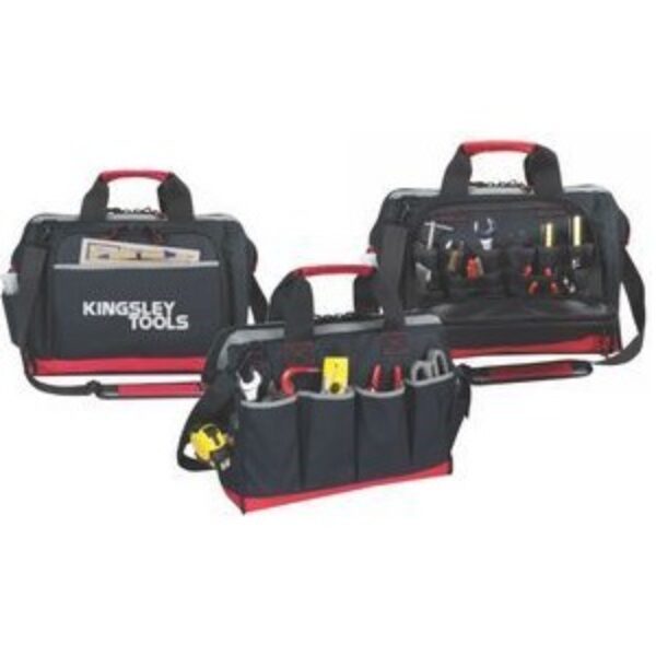 Deluxe Briefcase Tool Bag- Black With Red Trim