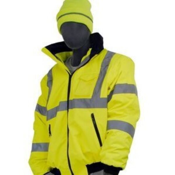 Hi-Vis Yellow High Visibility DOT Rain Jacket