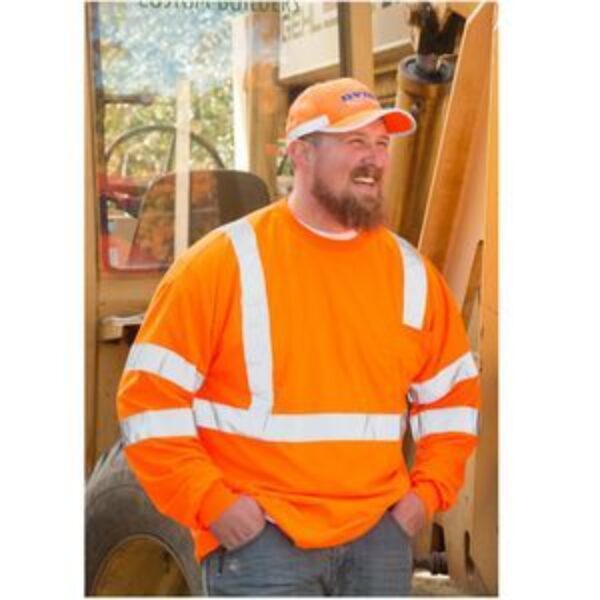 Hi-Viz Class 3 Safety Orange Long Sleeve T-shirt
