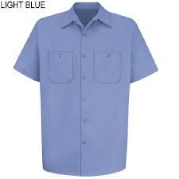 Light Blue Men's Short Sleeve Uniform Shirt