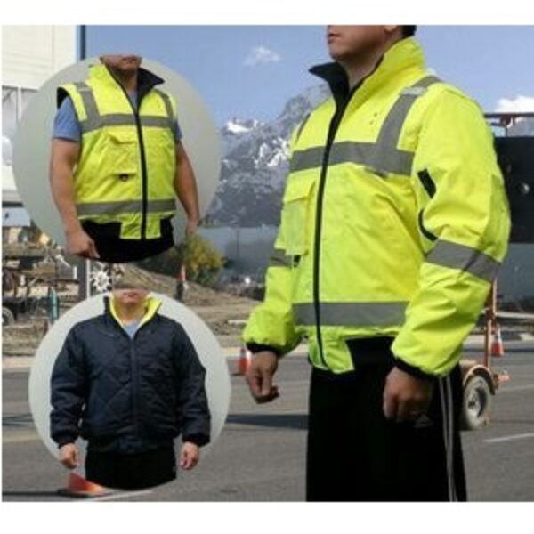 Reversible Bomber Safety Jacket 3 In 1