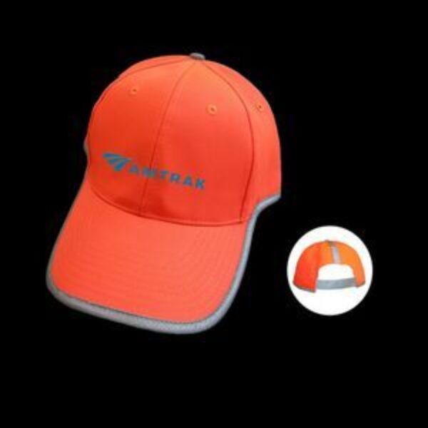 Safety Cap with Reflective Stripes (Orange)