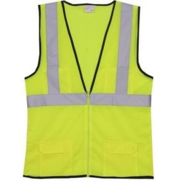 Solid Yellow Zipper Safety Vest